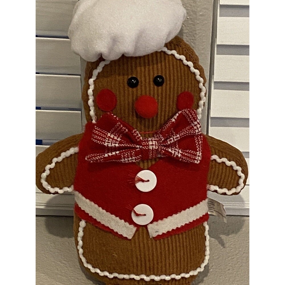 Hallmark 25” Fabric Gingerbread Man Chef Baker Christmas Shelf Sitter